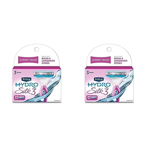 Schick Hydro Silk 3 Razor Blades Refills for Women, 4 Count (Pack of 2)