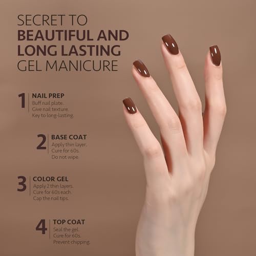 GAOY Amber Brown Gel Nail Polish 16ml UV Soak Off for DIY Manicure