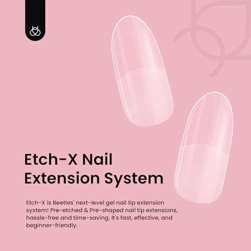 Beetles A- Oval S Short Gel Nail Tips 288Pcs – Pre-Shaped, Short Oval Fake Nails