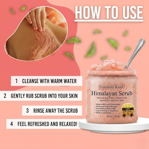 Himalayan Salt Body Scrub with Almond Oil, 10 oz