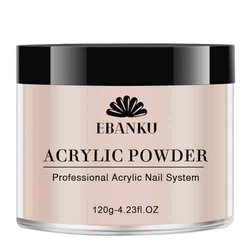 EBANKU Nude Colors Acrylic Powder for Nails, 120g/4.23oz Acrylic Powder Large Capacity Professional Acrylic Nail Powder for Nail Acrylic Extension, Nail Carving, Long-Lasting, No Nail Lamp Needed