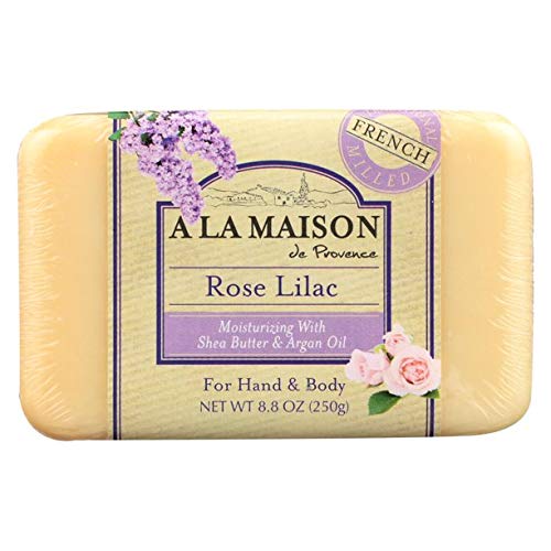 A LA MAISON Sweet Almond, Oat Milk & Rose Lilac Uses: Hand and Body, Triple Milled, Essential Oils, Plant Based, Vegan, Cruelty-Free, Alcohol & Paraben Free (3 Bars of Soap, 8.8 oz)