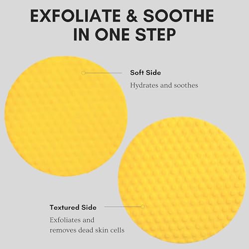 Doppeltree Turmeric & Kojic Acid Wash-Off Cleansing Pads (60 thick pads), Face Scrub Exfoliation Cleanser, Dark Spot Reduction, Brightening and Clarifying - Helps Improve Skin Tone and Glow