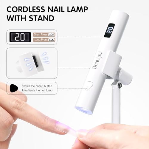 UV Nail Dryer LED Light with Magnetic Stand - Cordless Rechargeable