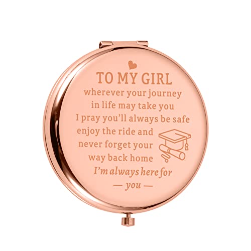 Graduation Gifts for Her, Class of 2024 High School College Graduation Gifts for Her, Senior 2024 Graduation Decorations, Daughter Gifts from Mom Mother to My Girl Compact Mirror Students Grad Gifts