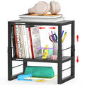 LIDTOP Black Adjustable Metal Locker Shelf Organizer - Stackable Storage for School, Office & Gym Lockers