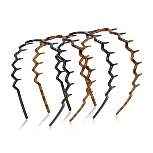 Zigzag Hair Bands with Teeth for Women, 4-Pack