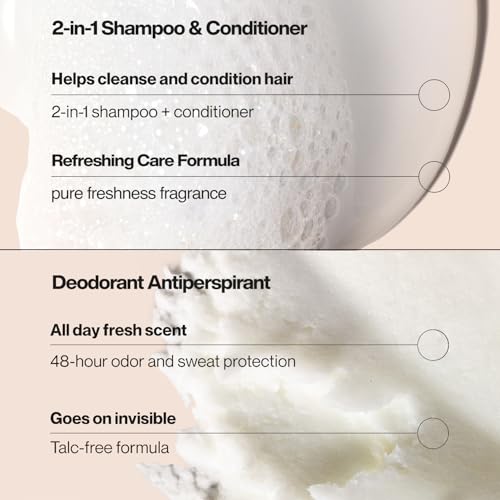 Suave Men¡¯s 2-in-1 Shampoo and Conditioner, Ocean Charge + Antiperspirant Deodorant for Men, Ocean Charge, 48H Sweat & Odor Protection (2 Piece Set)