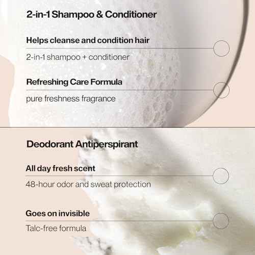 Suave+ Men¡¯s 2-in-1 Shampoo and Conditioner, Ocean Charge + Antiperspirant Deodorant for Men, Ocean Charge, 48H Sweat & Odor Protection (2 Piece Set)