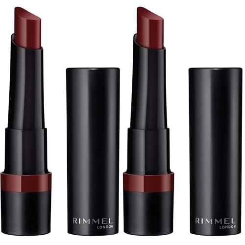 Rimmel Lasting Finish Matte Lipstick, 560 Crimson Desire (Pack of 2)