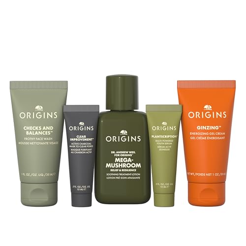 Origins Bestselling Skincare Set with Cleanser, Mask, Serum & Moisturizer
