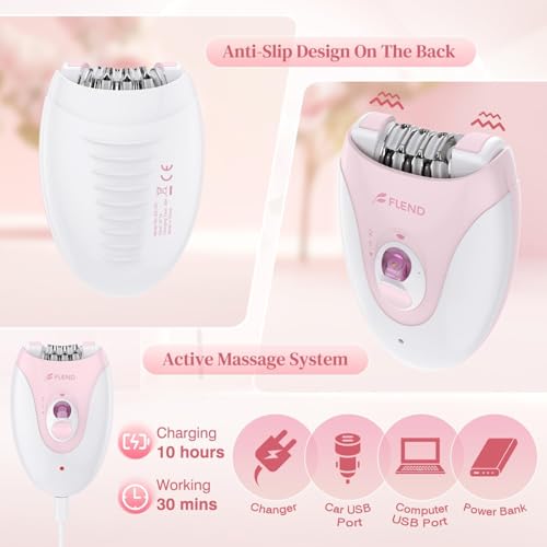 Rechargeable Epilator for Women with LED Light & 36 Tweezers