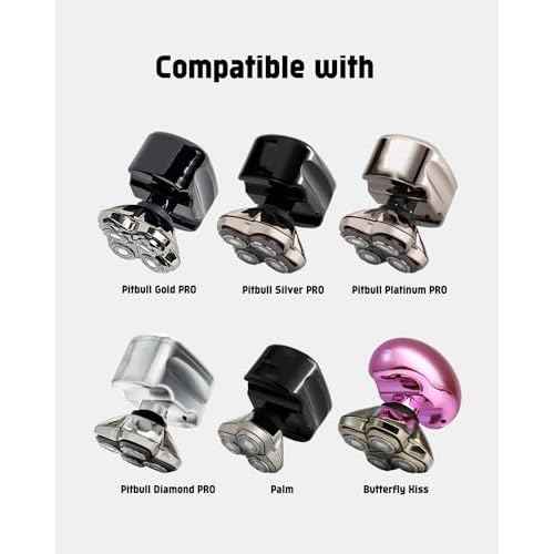 8 Pack Skull Shaver Blades for Skull Shaver Replacement Heads Compatible with Pitbull Shaver Replacement Blade Pitbull Gold Pro Head Shaver Replacement Blades, Head Shavers for Bald Men