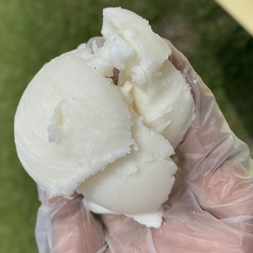 3CAYG 5lb Pail White Refined Shea Butter Deoderized Skin and Hair Body Butter Use for Soapmaking and Whipped Body Butter