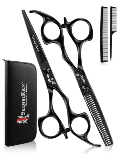 Professional Hair Cutting Scissors Kit - 6" Japanese 440C Stainless Steel
