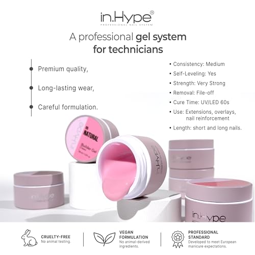 IN.HYPE UV/LED Builder Gel for Nail Extensions & Overlays - Milky #1