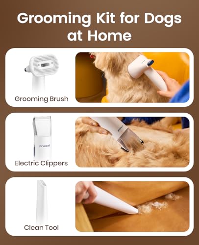 oneisall Dog Grooming Vacuum - 15000Pa Suction & Clippers