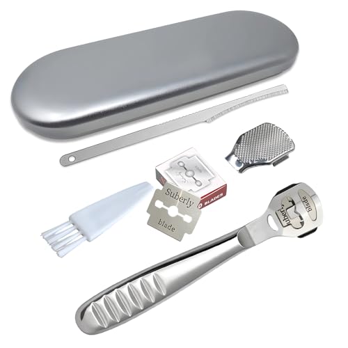 Stainless Steel Callus Shaver and Foot File Kit - Ergonomic Foot Care Tool