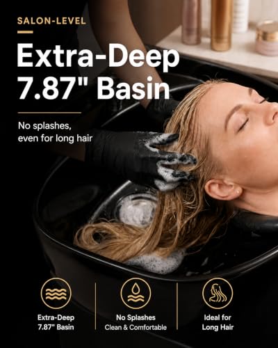 Shampoo Bowl Chair Set with Basin - 450lbs Capacity | Backwash Salon Sink