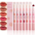 6-Piece Red Matte Lipstick Set with Sponge Brush Tips