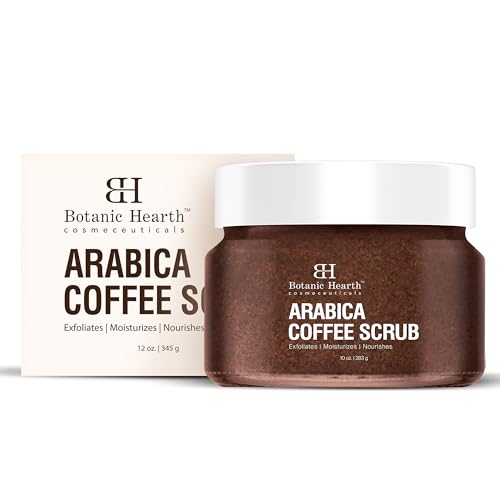 Botanic Hearth Arabica Coffee Body Scrub Exfoliating Body Scrub act as Body Exfoliator & helps with Moisturizing Skin, Acne, Cellulite, Dead Skin Scars, Wrinkles 10 oz