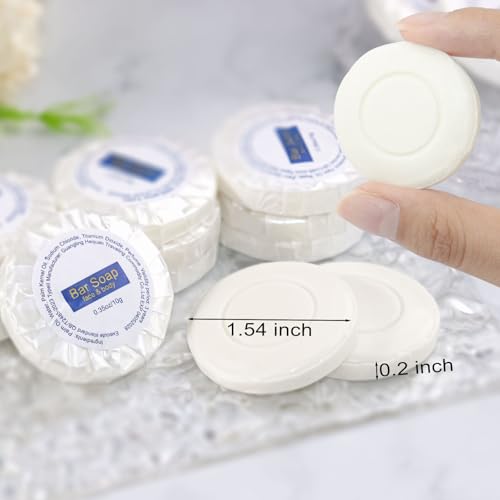 Mini Soap Bars Bulk Individually Wrapped Round Bulk Bar Soap 0.35 oz Travel Soap Small Hotel Soaps Toiletries for Hotel Bathroom Camp RV (100)
