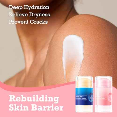 Foot Balm Stick Duo (2PC) | Hydrating & Moisturising Heel Balm | Softening and Nourishing Cream for Dry Heels, Hands & Elbows | Plant-Based Gentle Foot Cream (Pink & Blue)