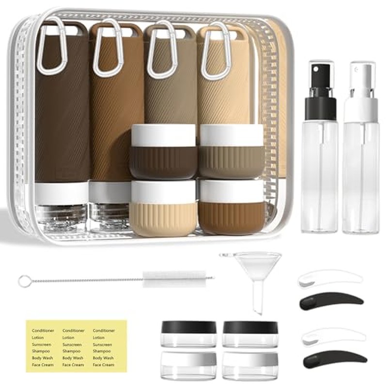 26Pcs Travel Toiletry Containers Set - TSA Approved Silicone Bottles