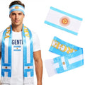 CAKURE Soccer Fan Headband Set Flag Print Sports Headbands for Adults
