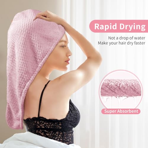 Microfiber Hair Towel Wrap 3-Pack - Quick Dry & Anti-Frizz