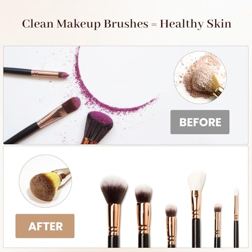 Electric Makeup Brush Cleaner and Dryer Machine - Super Fast Clean and Dry Make Up Brushes - Automatic Cosmetic Brush Spinner Washer Tools