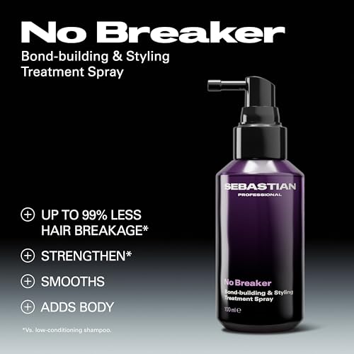 Sebastian Professional No Breaker Styling Treatment Spray | Leave-In Treatment | Repair Damage & Breakage for Stronger Hair | 3.38 fl oz | Packaging May Vary