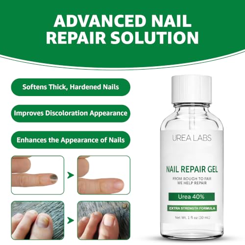 40% Urea Nail Repair Gel with Brush - Moisturizes Brittle Nails 30ml