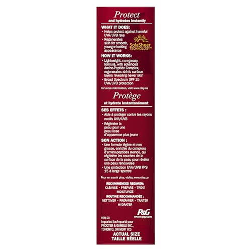 Olay Regenerist Regenerating Face Lotion with Sunscreen SPF 15 Broad Spectrum,No Scent,2.5 fl oz,(Pack of 2)