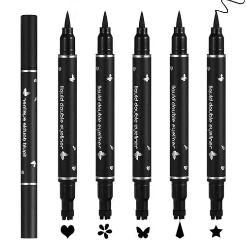 Liquid Winged Eyeliner Stamp Pen Set, 5 Pcs Waterproof