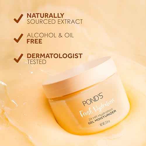 POND'S Orange Extract & Vitamin C Gel Face Moisturizer For Renewed and Luminous Skin, 3.4 oz