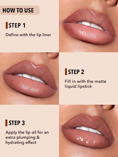 SHEGLAM 3-in-1 Lip Liner Liquid Lipstick Lip Oil Set - Haute Cocoa