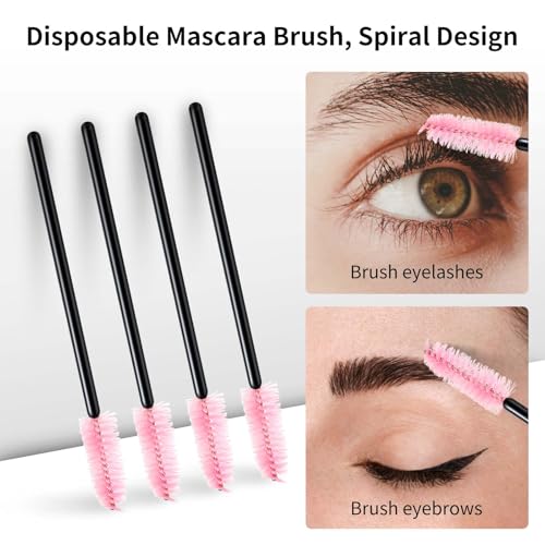 Tifanso 500PCS Disposable Lash Spoolies - Professional Eyelash & Eyebrow Brushes