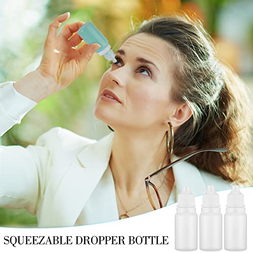 TrelaCo 300 Pcs Plastic Dropper Bottles Bulk 30ml Squeezable Eye Liquid Dropper with Caps Clear Refillable Bottle for Liquids Oils Essence Paint