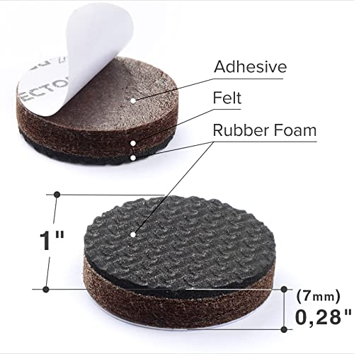 Non Slip Furniture Pads 36 pcs 1" X-Protector - Premium Furniture Grippers - Self-Adhesive Rubber Feet Furniture Feet - Ideal Non Skid Furniture Pad Floor Protectors - Keep Furniture in Place!