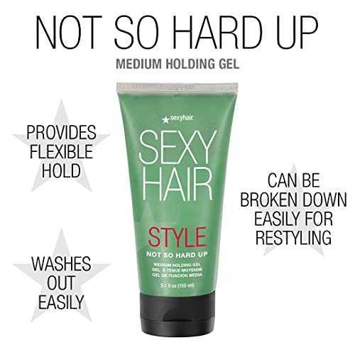 SexyHair Style Not So Hard Up Medium Holding Gel, 5.1 Oz | Flexible Formula | Allows for Re-Styling | All Hair Types