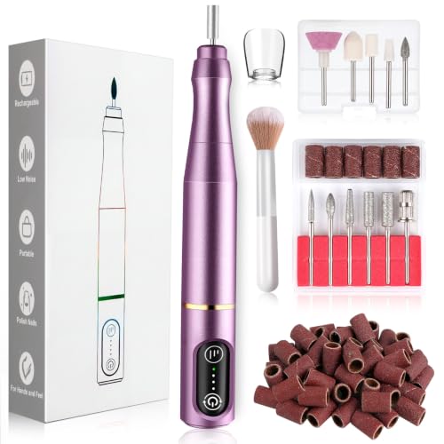 TUOBEO Cordless Electric Nail Drill Kit - Portable 20,000 RPM Efile Set
