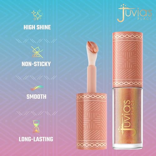 Juvia's Place Nubian Earth Glass Gloss Lip Gloss Oasis - Non-sticky Lip Makeup, Hydrating, Tinted Lip Gloss, Shine & Glow Lip Makeup, Beauty & Personal Care Products for Lips