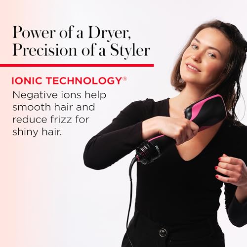 REVLON One-Step Hair Dryer and Styler Brush - Ionic Straightener, Black