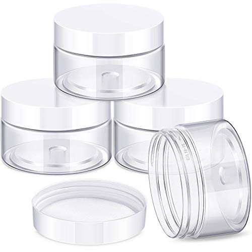 Patelai 4-Pack 1 oz Leak Proof Plastic Jars with Lids - Travel Storage