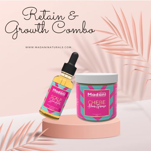 Madani Naturals Chebe Hair Grease & Scalp Oil Combo Set