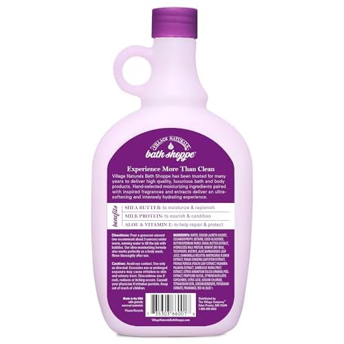 Village Naturals Bath Shoppe Moisturizing Lavender Chamomile Milk Bath - Hydrates Skin - Made with Shea Butter and Vitamin E (Pack of 2 Bottles, 28 fl oz Each)