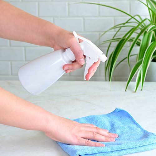 Youngever 6 Pack Empty Plastic Spray Bottles, White Spray Bottles for Hair and Cleaning Solutions (12 Ounce)