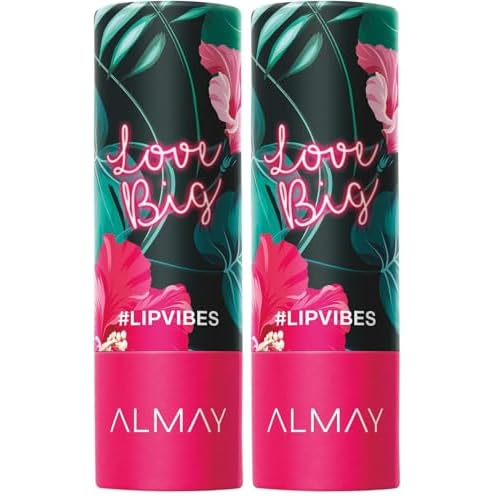 Almay Lip Vibes Lipstick with Vitamin E Oil & Shea Butter, Matte Finish, Hypoallergenic, Love Big, 0.14 Oz (Pack of 2)