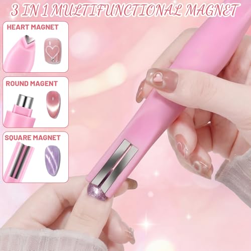 Cat Eye Nail Magnet Set - 6 Pcs Tool for Gel Polish Art